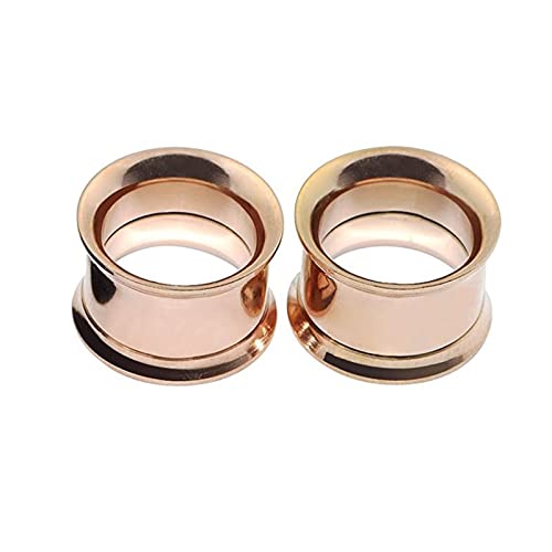 Homxi 2Stück Tunnel 3mm,Ohr Tunnel Edelstahl 8G Ohrringe Herren Plug Rosegold Hoop Plugs Ohr Set Rosegold von Homxi