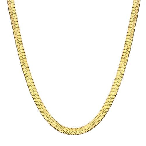 Homxi Damen Halskette Gold,Damen Halskette Edelstahl 4MM Schlangenkette Halsketten Gold von Homxi