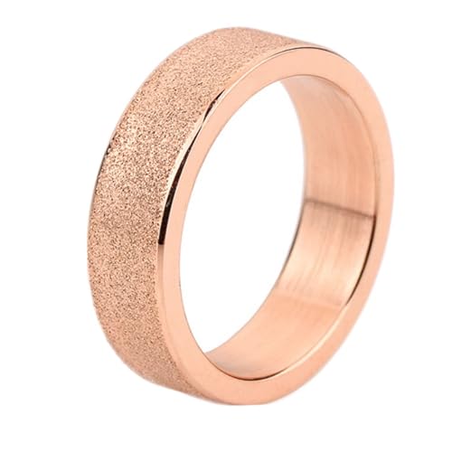 Homxi Edelstahl Eheringe Damen mit Gravur,6MM Matt Rund Rosegold Ring Herren Ringe Damen Gr. 60 (19.1) von Homxi