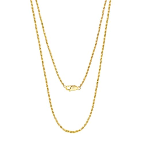 Homxi Halskette Gold Damen,Damen Halsketten 925 Silber 1.2MM Kette Halskette Gold von Homxi