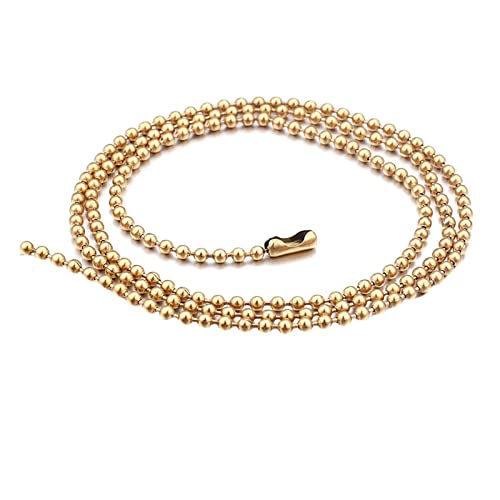 Homxi Halskette für Männer,Kugelkette 3mm Männer Kette 76 cm Kugel Kette Edelstahlkette Männer Kette Männer Gold von Homxi