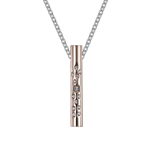 Homxi Herren Kette Rosegold Anhänger,Anhänger Kette Edelstahl Mann Zylinder mit Zirkonia Anhänger Halskette Rosegold von Homxi