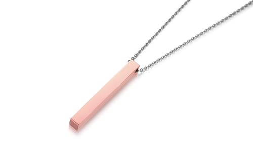 Homxi Kette Rosegold Anhänger Herren,Kette Edelstahl für Anhänger Poliert Rechteck Kettenanhänger Rosegold von Homxi