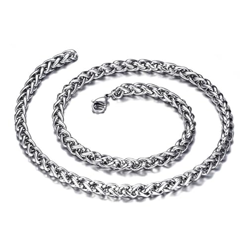 Homxi Kette Silber Männer,Halskette Männer Edelstahl 3MM Kette Halskette Silber von Homxi