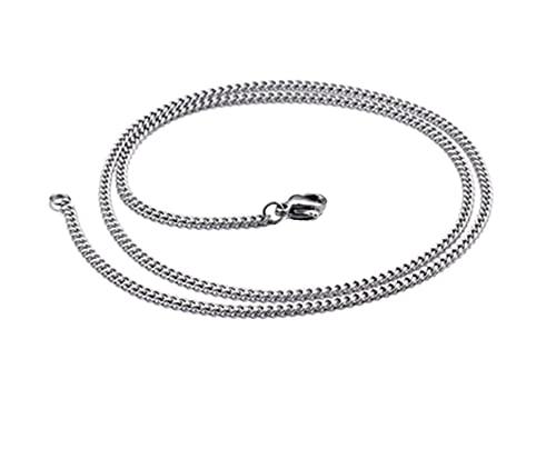 Homxi Männer Ketten,Panzerkette 2.9mm Halskette Herren 60 cm Cuban Chain Edelstahl Halskette Lang Kette für Herren Silber von Homxi