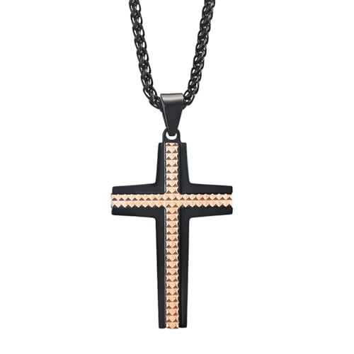 Homxi Männer Rosegold Halskette für Anhänger,Männer Kette Edelstahl mit Anhänger Kreuz Halskette Anhänger Rosegold von Homxi