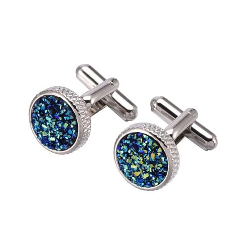 Homxi Manschettenknöpfe Herren Geschenk,Cufflinks Manschettenknopf Kupfer Rund Manschettenknöpfe Blau Silber Homxi Manschettenknöpfe Herren Geschenk,Cufflinks Manschettenknopf Kupfer Rund Manschettenknöpfe Blau Silber von Homxi