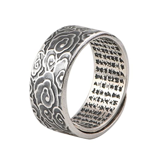 Homxi Ringe Herren und Damen,Ring Wolke mit Herz-Sutra Ring Verstellbar Silber 929 Silber Trauringe Verstellbar von Homxi