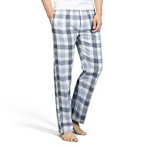 HomyComy Herren Schlafanzughose Lang Baumwolle Pyjamahose Nachtwäsche Pyjama mit Elastischer Taille Loungewear für Männer von HomyComy