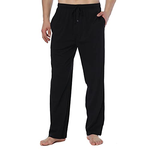 HomyComy Herren Schlafanzughose Lang Baumwolle Pyjamahose Nachtwäsche Pyjama mit Elastischer Taille Loungewear für Männer von HomyComy