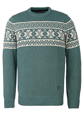 Honesty Rules Herren Strickpullover Norweger Rundhals Langarm aus Bio-Baumwolle, sage, Gr. L von Honesty Rules