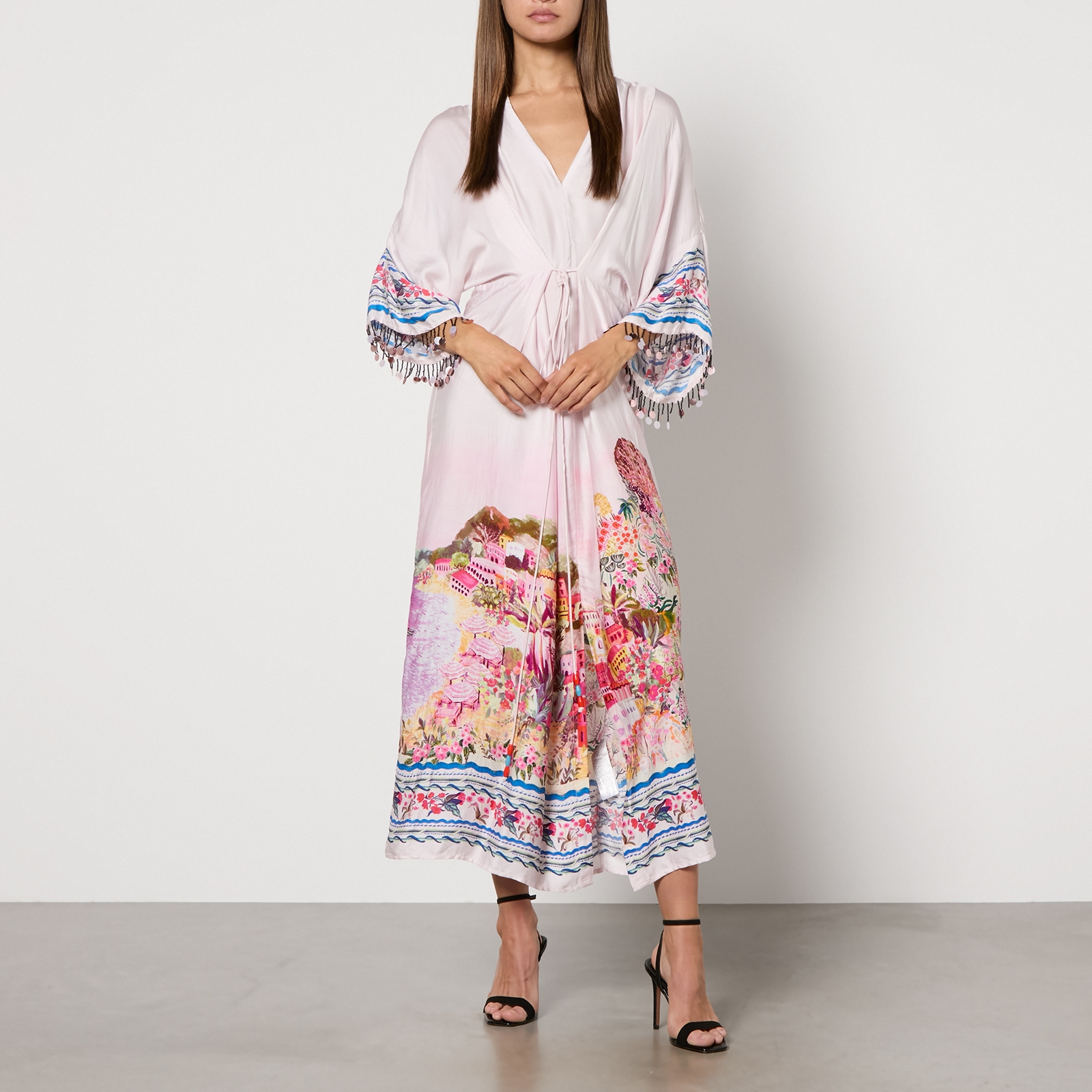 Hope & Ivy Libby Printed Satin Kimono Dress - UK 14 von Hope & Ivy