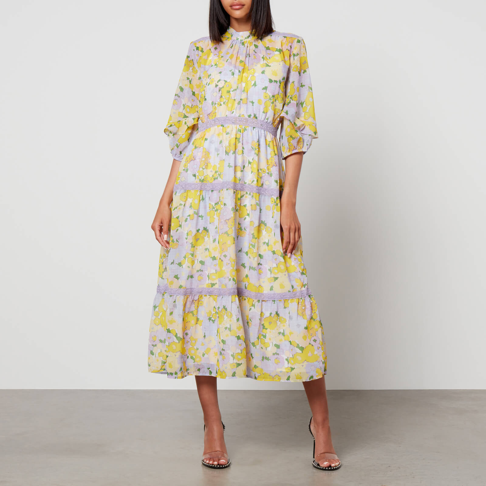 Hope & Ivy Nina Tiered Crepe Dress - UK 8 von Hope & Ivy