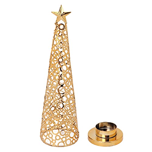 Weihnachtsbaumförmiger Kerzenhalter aus Metall, Duftkerzenständer, Heim-Tischdekoration für die Weihnachtsfeier von Hosuho