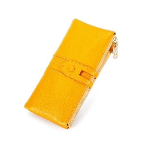 HotcoS Damen-Abendtaschen, Handtaschen, Business-Geldbörsen aus echtem Leder, Geldscheinklammern, Blocking-Geldbörsen, Kartenetuis, Geld-Organizer (Color : Yellow) von HotcoS