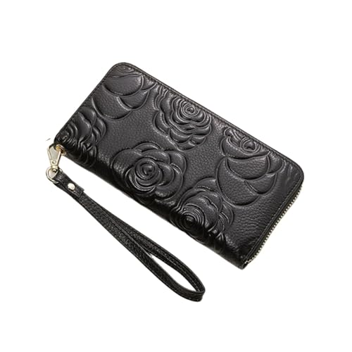 HotcoS Damen-Abendtaschen aus echtem Leder, Geldscheinklammern, Business-Geldbörsen, Geldbörsen, Geld-Organizer, Kartenetuis, Handtaschen (Color : Black) von HotcoS