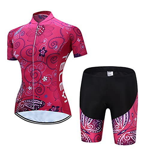 Damen Radtrikot Set Trägerhose Anzüge Sommer Rennrad Kleidung, Cc6365, Small von Hotlion