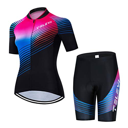 Damen Radtrikot Set Trägerhose Anzüge Sommer Rennrad Kleidung, Cc6501-1, 36 von Hotlion