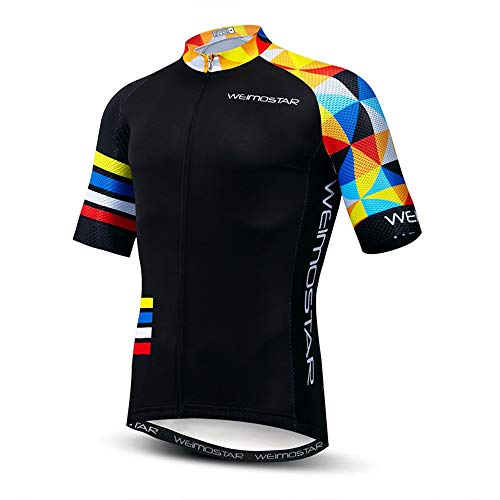 Herren Radtrikot Sets Kurzarm Ärmellos Fahrradtrikots Anzüge MTB Shirts Top Shorts Rennrad Kleidung, Cd6113, XL Brust 102/108 cm von Hotlion