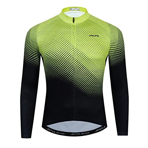 Hotlion Herren Radtrikot Langarm Fahrrad Shirt Top MTB Jacke Fahrradbekleidung, Jp1023-lj, X-Groß von Hotlion