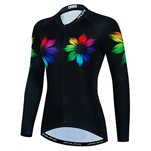 Hotlion Radtrikot Langarm Damen Team Bike Shirts Herbst Fahrradbekleidung Tops CU1, Cu0033, XXX-Large von Hotlion