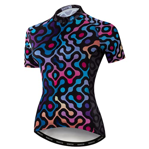 Hotlion Sommer Atmungsaktives Radtrikot Damen Mountainbike Trikot Schnell Trocknend Fahrrad Shirt Kurzarm Fahrradbekleidung, CF2064, M von Hotlion