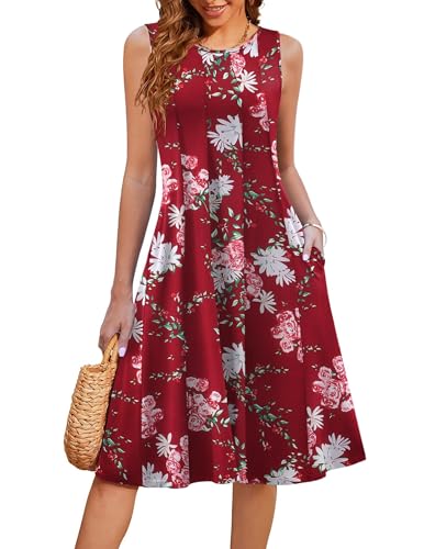 Hotouch Damen Boho Sommerkleider Jerseykleid Sommer Elegant Falten Blusenkleid Leicht Strandkleider Rundhals Midikleid Mit Taschen Muster 105 XL Hotouch Damen Boho Sommerkleider Jerseykleid Sommer Elegant Falten Blusenkleid Leicht Strandkleider Rundhals Midikleid Mit Taschen Muster 105 XL von Hotouch
