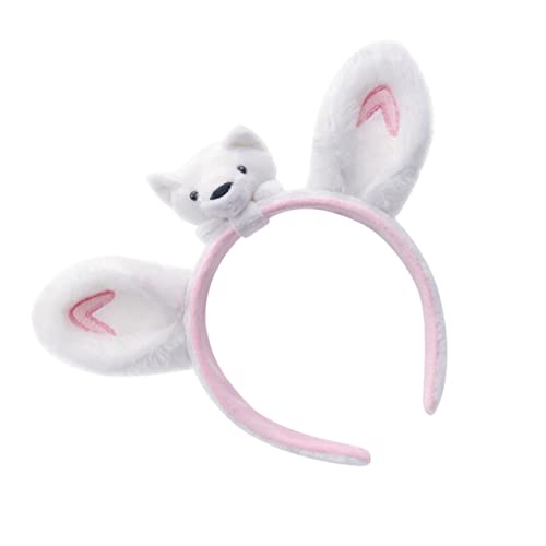 Housoutil 1Stk Hase Ostern Hasenohren Stirnband für Kinder Hasen-Stirnband Stofftiere Tiara Haarband kreative Kopfbedeckungen Haarreifen Persönlichkeit Schal Eisbär Weiß von Housoutil