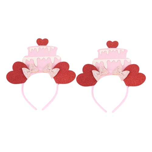 Housoutil 2St Stirnband kinder haarschmuck party mitgebsel kinder wedding hair accessories Haarschmuck für Fotoshooting geburtstagsfeier rutschfest Requisiten Zubehör schmücken Stoff Rosa von Housoutil