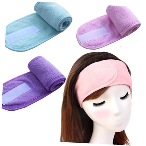 Housoutil 3St Klett maske Make-up Schönheit Haar band Tape Haarbänder verstellbares Spa-Stirnband handtücher bilden Schal Yoga-Handtuch Fitness Kopfbedeckung von Housoutil