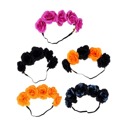 Housoutil 5St Halloween-Haarband kinder dekor Haaraccessoires Blumengirlande haarschmuck Haarband Blumen-Haarband für Halloween einstellbar schmücken Haarring Stirnband von Housoutil