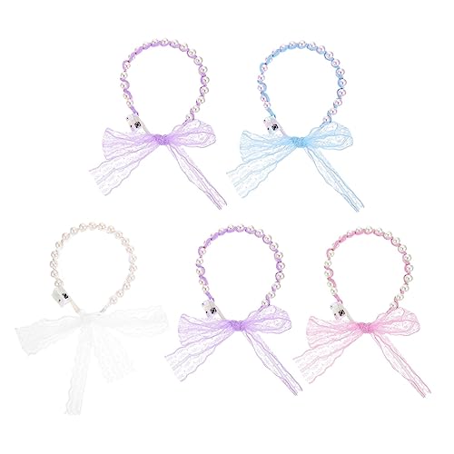 Housoutil 5St Stirnband Perle Haarband Spielzeug für Mädchen Haargummi Haarschmuck Rave-Accessoires Festival-Accessoires scheinen Partybedarf Geschenk Zubehör Kind Neonlichter Gittergewebe von Housoutil