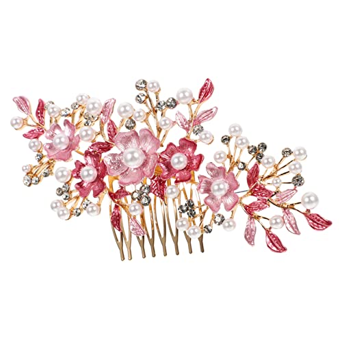 Housoutil Haarpfropfen Kopfbedeckung Haarschmuck Für Mädchen Hochzeits-haarkamm-clip Hochzeitskopfschmuck Hochzeit Kopfschmuck Floraler Haarkamm Hochzeit Blumen Haarkamm Braut Fee Brötchen von Housoutil