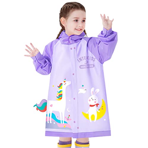 Hovkib Kinder Regenmäntel Mädchen Jungen Regenponcho Wasserdichte Regenjacken Kleinkind Regen Anzug Niedlich 3D Cartoon Regenkleidung 2-12 Jahre von Hovkib