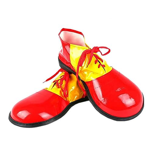 Halloween Clownschuhe Halloween Clown Schuhe für Erwachsene 1 Paar Unisex künstliche Leder -Clownschuhe Halloween Clown Kostüm für Männer Frauen rot, Halloween Cosplay Accessoires von Hperu