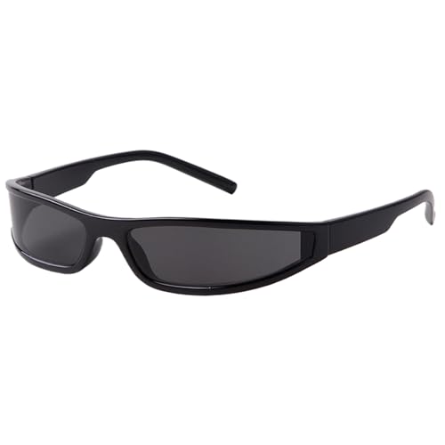 Hperu Schwarze Sonnenbrille, Wickel um Sonnenbrillen UV-Schutz wirkungsresistente Unisex-Sonnenbrille für Männer/Frauen Leicht unzerbrechlich mit dem Fahrrad Sonnenbrillen (Graulinse) von Hperu