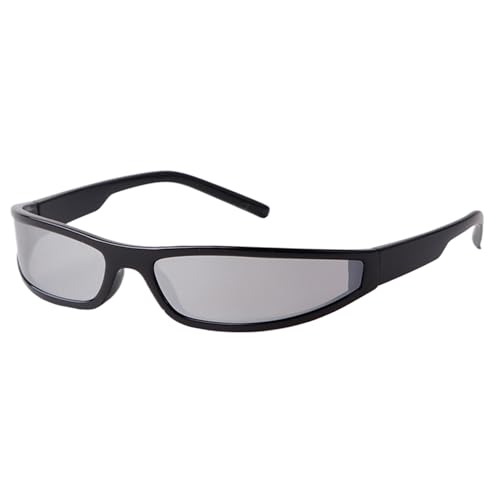 Hperu Schwarze Sonnenbrille, Wickeln Sie Sonnenbrillen UV-Schutz wirkungsresistente Unisex-Sonnenbrille für Männer/Frauen Leicht unzerbrechlich mit dem Radfahren (hellgraues Objektiv) von Hperu