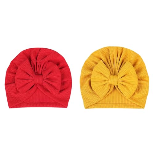 Hrlace 2 Stück Babymütze Neugeborene Babymütze Weiche Baby Turban Mütze mit Schleife Infant Beanie Mütze Säugling Mädchen Jungen Mütze für Baby Neugeborene Kleinkinder Rot+Gelb Hrlace 2 Stück Babymütze Neugeborene Babymütze Weiche Baby Turban Mütze mit Schleife Infant Beanie Mütze Säugling Mädchen Jungen Mütze für Baby Neugeborene Kleinkinder Rot+Gelb von Hrlace