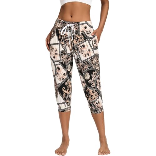 Sommerhose Damen Leicht,Haremshose Damen Leicht Sporthose Kurz 3/4 Caprihose Sommerhose Sommer Knielange Capri Yogahose Pumphose Boho Elastische Taille Stoffhose Freizeit Pilates Aladinhose Strandhose Sommerhose Damen Leicht,Haremshose Damen Leicht Sporthose Kurz 3/4 Caprihose Sommerhose Sommer Knielange Capri Yogahose Pumphose Boho Elastische Taille Stoffhose Freizeit Pilates Aladinhose Strandhose von Hsternexy