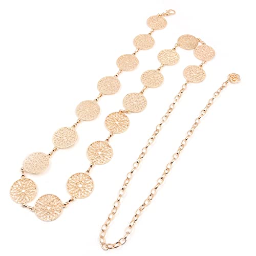 Hsthe Sea 59 Zoll Gold verstellbare Schnalle langer Taillengürtel Kleidergürtel Körperkette Modekettengürtel für Frauen Vintage durchbrochener Metallring Taillengürtel Hsthe Sea 59 Zoll Gold verstellbare Schnalle langer Taillengürtel Kleidergürtel Körperkette Modekettengürtel für Frauen Vintage durchbrochener Metallring Taillengürtel von Hsthe Sea