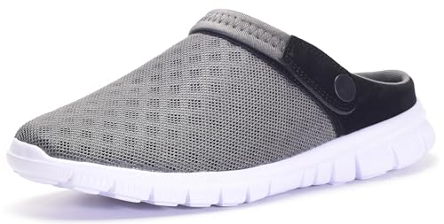 Hsyooes Clogs Herren Pantoletten Sommer Damen Mesh Atmungsaktiv Gartenschuhe rutschfest Strand Hausschuhe Aqua Sandalen,Grau-a,42 EU Hsyooes Clogs Herren Pantoletten Sommer Damen Mesh Atmungsaktiv Gartenschuhe rutschfest Strand Hausschuhe Aqua Sandalen,Grau-a,42 EU von Hsyooes