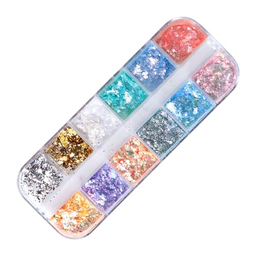 1 Box Glitzerpulver Nagel Mode Nagelverzierungen Einzigartige Nägel Kunst Handwerk Herstellung Dekoration Für Frauen Und Mädchen Bunte Pigmente von Huaqgu