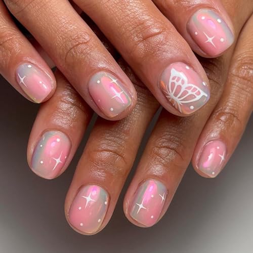 24 Stück/Beutel Nagelspitzen Quadratisch Sarg Künstliche Nägel Glitzer Künstliche Nägel Maniküre Salon Nagelkunst Werkzeuge Für Frauen Und Mädchen Kurzes Aufdrücken Der Nägel Glitzerndes von Huaqgu