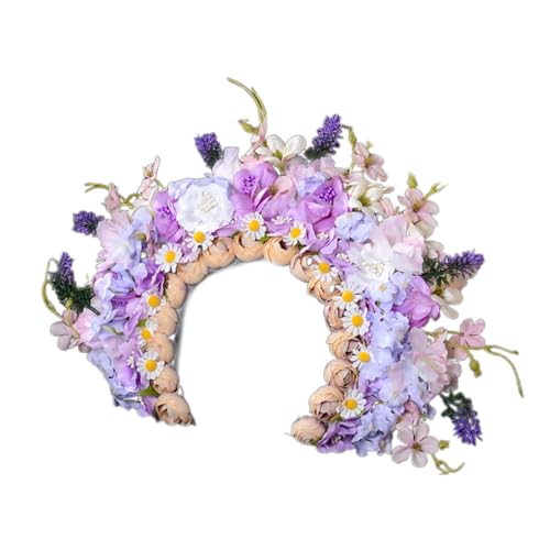 Brautgirlanden Blumen Hochzeit Blumen Stirnband Strandkranz Haarband Mädchen Haar Accessoire Frauen Kopf Reifen Requisiten Hochzeit Festival Stirnband von Huaqgu