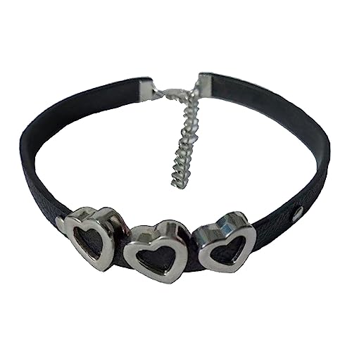 Huaqgu Big Hollow Loves Leathers O Style Choker DIY Metall Anhänger Halskette für Frauen Punk Ästhetische Y2K Halskette Zubehör von Huaqgu