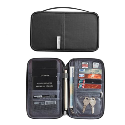 Reisepass Brieftasche Mit Mehreren Fächern Familien Pass Geldbörse Reisedokument Organizer Etui Für Damen Und Herren Reisepass Geldbörse Blockierende Reisebrieftasche Mit Karte Für Damen von Huaqgu