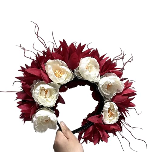 Seidenblume Für Frauen Mädchen Girlanden Prinzessin Kranz Blumen Stirnband Braut Kopfschmuck Hochzeit Haarschmuck Geschenk Handgemachtes Blumen Stirnband von Huaqgu