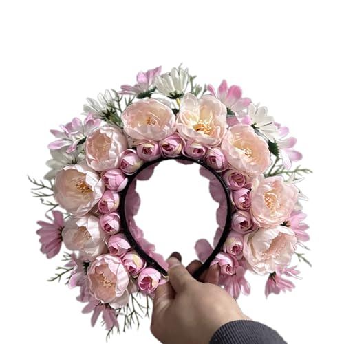 Seidenblume Für Frauen Mädchen Girlanden Prinzessin Kranz Blumen Stirnband Braut Kopfschmuck Hochzeit Haarschmuck Geschenk Handgemachtes Blumen Stirnband von Huaqgu