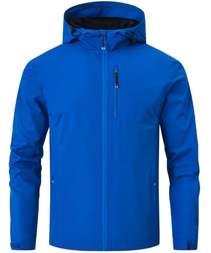 Huayuzh Regenjacke Herren Wasserdicht Leichte Regenmantel Camping Wandern Atmungsaktiv Packbare Softshelljacke mit Kapuze Blau S Huayuzh Regenjacke Herren Wasserdicht Leichte Regenmantel Camping Wandern Atmungsaktiv Packbare Softshelljacke mit Kapuze Blau S von Huayuzh