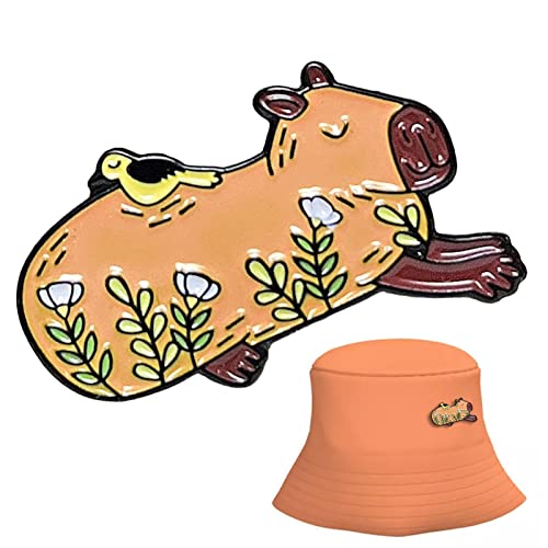 Lustige Pins für Rucksäcke Capybara-Pin Emaille-Anstecknadeln Broschen Cartoon-Revers-Broschen für Männer, Frauen, Jungen und Mädchen, Neuheitsnadeln für Taschen, Jacken, Hüte von Hudhowks